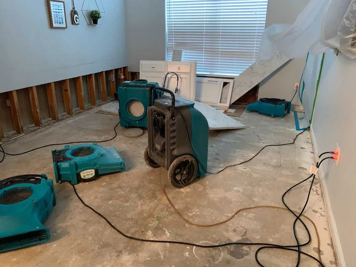 Dehumidifier in flood-cut room for Water Extraction & Removal in Royal Palm Beach
